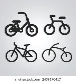 Racing bicycle, Vintage cycle, unique icon, cycle logo with a silver background. Vector illustration