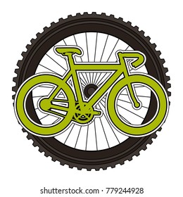 racing bicycle with wheel
