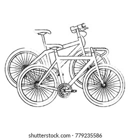 racing bicycles isolated icons