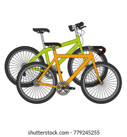racing bicycles isolated icons