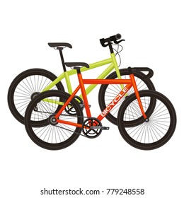 racing bicycles isolated icons