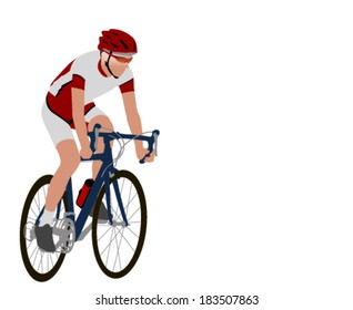 Racing Bicyclist Illustration