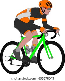 racing bicyclist illustration - vector