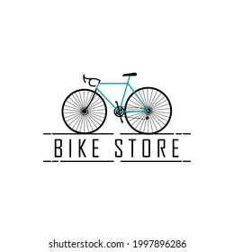 Racing Bike Gear On Road Element Icon For Retro Clean Flat Minimalis Bike Repair Or Service Bycicle Club Bike Shop And Rent Logo Design Vector