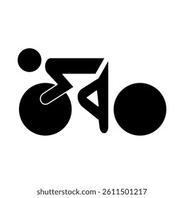 racing bike icon, simple flat style, illustration, logo sign symbol pictogram template, for ui or ux isolated on white for mobile app, editable