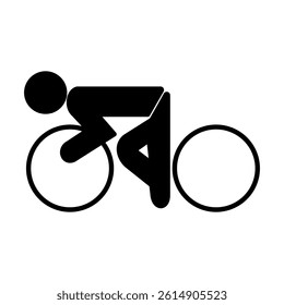 racing bike icon, simple flat style, illustration, logo sign symbol pictogram template, for ui or ux isolated on white for mobile app, editable