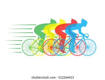 racing bikes with riders. Abstract vector illustration