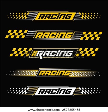racing black and yellow decals