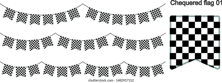 Racing Bunting Flags Isolated on white Background. vector illustration.