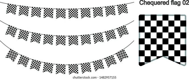 Racing Bunting Flags Isolated on white Background. vector illustration.