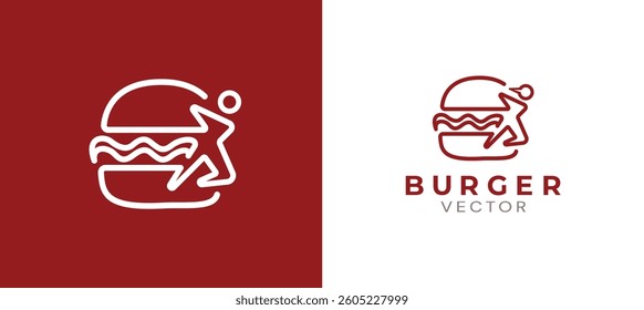 Racing burger vector logo design