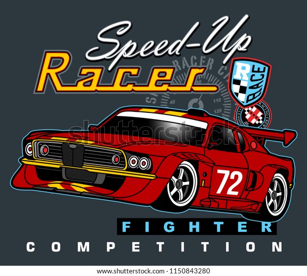 Racing Car Attractions vector Car Illustration