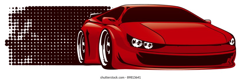 racing car with black background