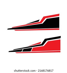 Racing Car Body Sticker Design Vector. Car Wrap Sticker. Car Sticker Mockup