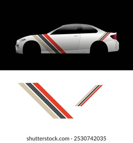 racing car body sticker design vector. car modification stickers