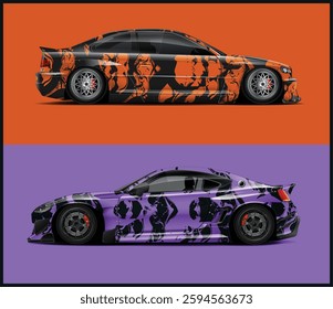 Racing Car creative wrap design  vehicle car