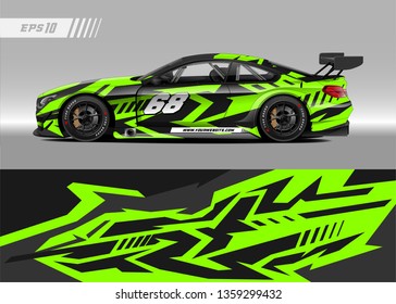 Racing car decal design vector. Graphic abstract stripe racing background kit designs for wrap vehicle, race car, rally, adventure and livery