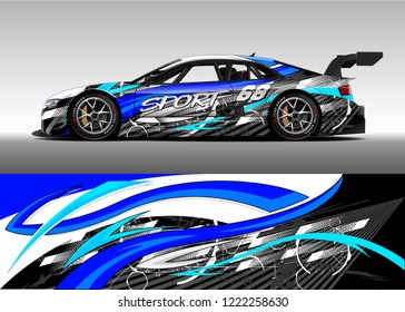 Racing Car Decal Graphic Vector, wrap vinyl sticker. Graphic abstract stripe designs for Racing vehicles.