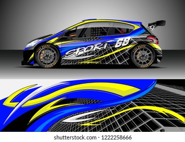 Racing Car Decal Graphic Vector, wrap vinyl sticker. Graphic abstract stripe designs for Racing vehicles.