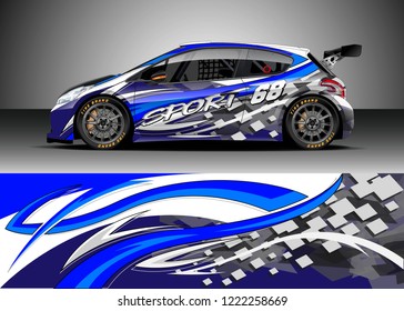 Racing Car Decal Graphic Vector, wrap vinyl sticker. Graphic abstract stripe designs for Racing vehicles.