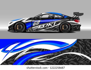 Racing Car Decal Graphic Vector, wrap vinyl sticker. Graphic abstract stripe designs for Racing vehicles.