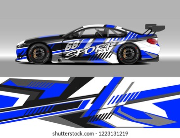 Racing Car Decal Graphic Vector, wrap vinyl sticker. Graphic abstract stripe designs for Racing vehicles.
