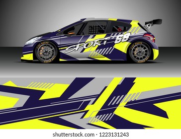 Racing Car Decal Graphic Vector, wrap vinyl sticker. Graphic abstract stripe designs for Racing vehicles.