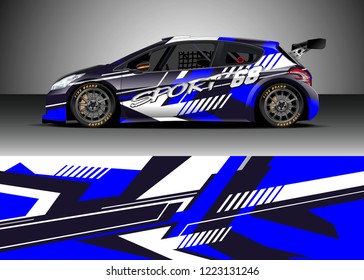 Racing Car Decal Graphic Vector, wrap vinyl sticker. Graphic abstract stripe designs for Racing vehicles.