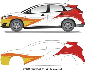 Racing car decal vector art, car sticker