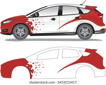 Racing car decal vector art, car sticker