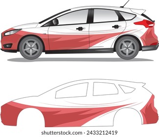 Racing car decal vector art, car sticker