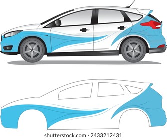 Racing car decal vector art, car sticker