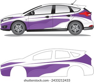Racing car decal vector art, car sticker