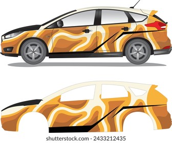 Racing car decal vector art, car sticker