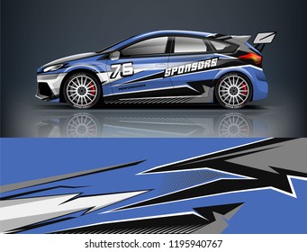 Racing Car decal wrap design. Graphic abstract livery designs for Racing, tuning, Rally car. eps 10 format
