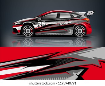 Racing Car decal wrap design. Graphic abstract livery designs for Racing, tuning, Rally car. eps 10 format