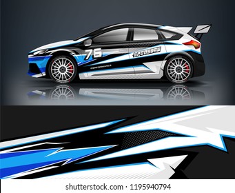 Racing Car decal wrap design. Graphic abstract livery designs for Racing, tuning, Rally car. eps 10 format