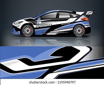 Racing Car decal wrap design. Graphic abstract livery designs for Racing, tuning, Rally car. eps 10 format