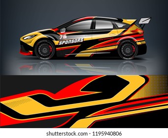 Racing Car decal wrap design. Graphic abstract livery designs for Racing, tuning, Rally car. eps 10 format