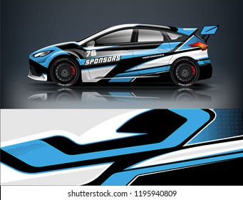 Racing Car decal wrap design. Graphic abstract livery designs for Racing, tuning, Rally car. eps 10 format
