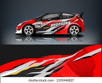 Racing Car decal wrap design. Graphic abstract livery designs for Racing, tuning, Rally car. eps 10 format
