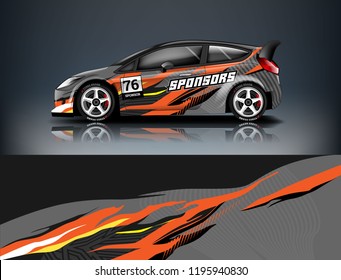 Racing Car decal wrap design. Graphic abstract livery designs for Racing, tuning, Rally car. eps 10 format