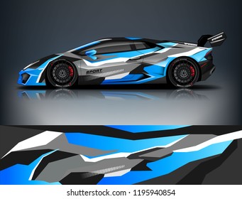 Racing Car decal wrap design. Graphic abstract livery designs for Racing, tuning, Rally car. eps 10 format