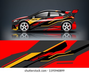 Racing Car decal wrap design. Graphic abstract livery designs for Racing, tuning, Rally car. eps 10 format