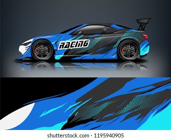 Racing Car decal wrap design. Graphic abstract livery designs for Racing, tuning, Rally car. eps 10 format