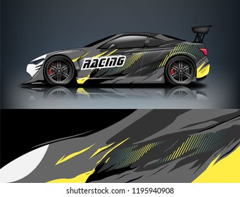 Racing Car decal wrap design. Graphic abstract livery designs for Racing, tuning, Rally car. eps 10 format