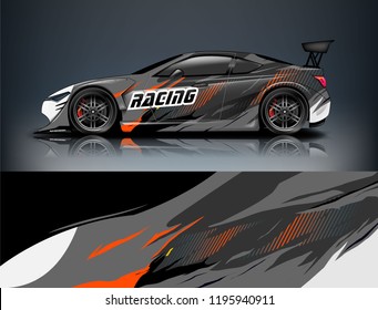 Racing Car decal wrap design. Graphic abstract livery designs for Racing, tuning, Rally car. eps 10 format