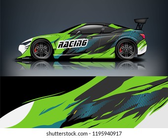 Racing Car decal wrap design. Graphic abstract livery designs for Racing, tuning, Rally car. eps 10 format