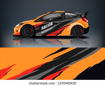 Racing Car decal wrap design. Graphic abstract livery designs for Racing, tuning, Rally car. eps 10 format