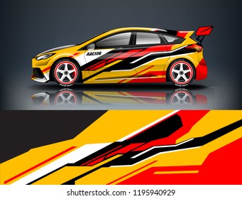 Racing Car decal wrap design. Graphic abstract livery designs for Racing, tuning, Rally car. eps 10 format